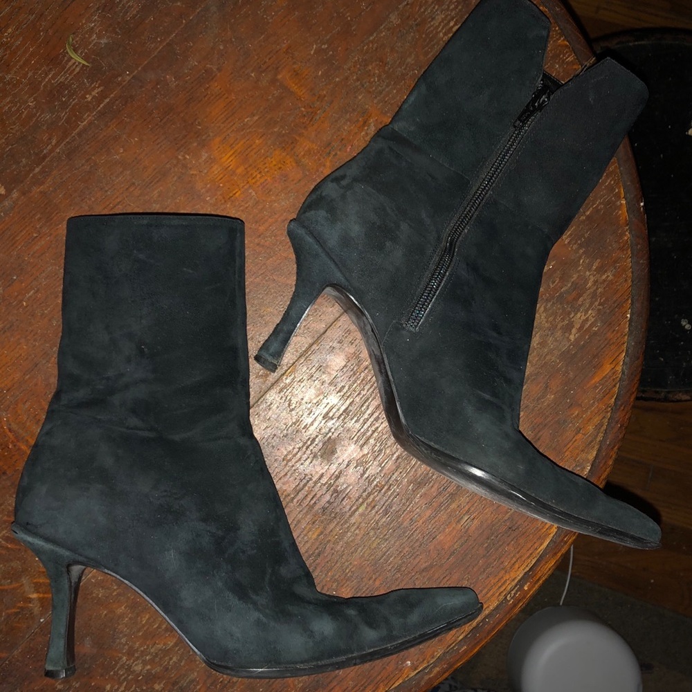 Black Suede pointed toe boots